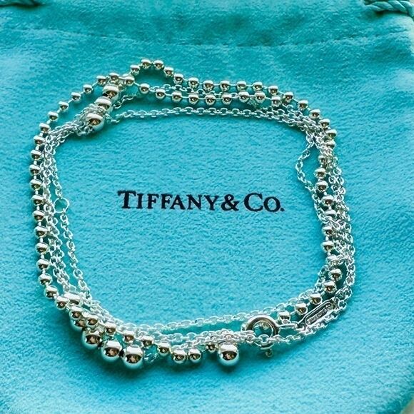 Tiffany & Co. Mixed Bead Chain in Sterling Silver Necklace, 28-30” - Picture 3 of 5
